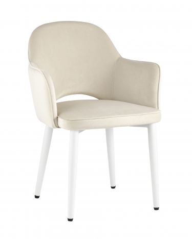 Стул Stool Group Венера велюр кремовый ножки белые 2 шт