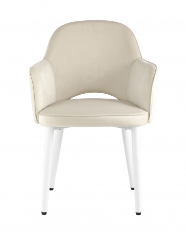 Стул Stool Group Венера велюр кремовый ножки белые 2 шт