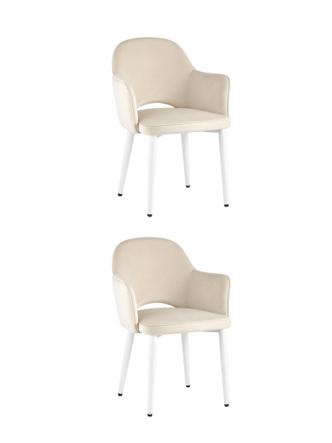 Стул Stool Group Венера велюр кремовый ножки белые 2 шт