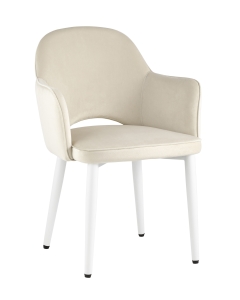Стул Stool Group Венера велюр кремовый ножки белые 2 шт