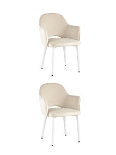 Стул Stool Group Венера велюр кремовый ножки белые 2 шт