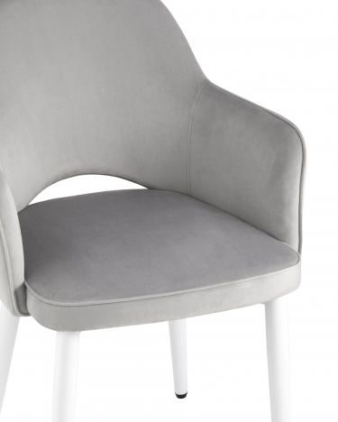 Стул Stool Group Венера велюр серебристый ножки белые 2 шт