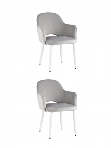 Стул Stool Group Венера велюр серебристый ножки белые 2 шт