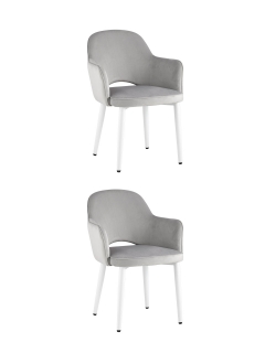 Стул Stool Group Венера велюр серебристый ножки белые 2 шт