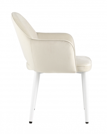 Стул Stool Group Венера велюр кремовый ножки белые металл