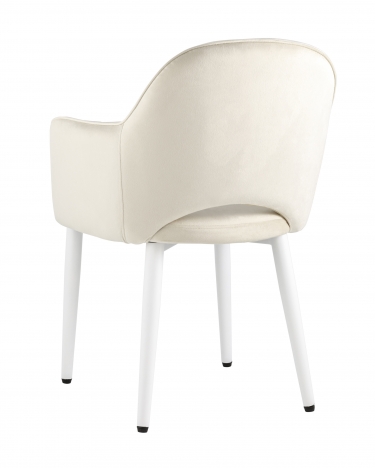 Стул Stool Group Венера велюр кремовый ножки белые металл