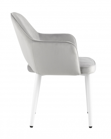 Стул Stool Group Венера велюр серый ножки белые металл