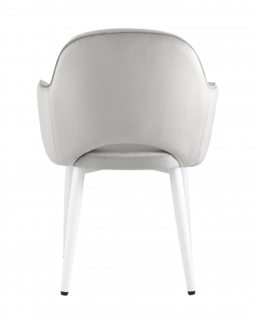 Стул Stool Group Венера велюр серый ножки белые металл