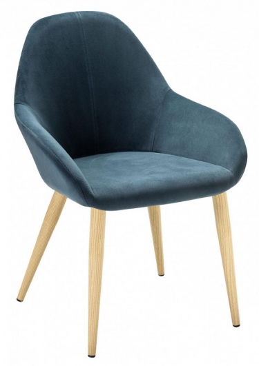 Стул R-home Kent Diag blue/нат.дуб