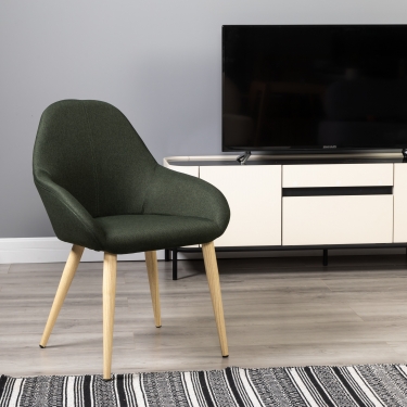 Стул R-home Kent темно-зеленый/нат.дуб