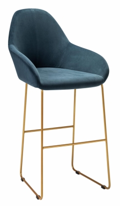Стул R-home Kent бар Diag blue/Линк золото