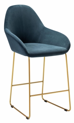 Стул R-home Kent полубар Diag blue/Линк золото