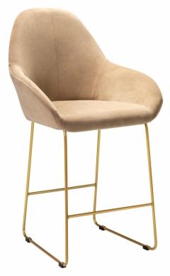 Стул R-home Kent полубар Diag beige/Линк золото