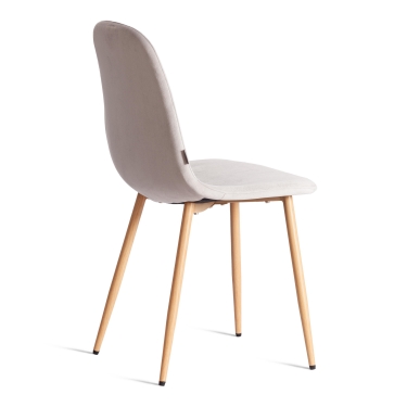 Стул Tetchair BREEZE mod. JSC-58 Велюр/металл , 44 х 53 х 86 см, Light grey светло-серый HLR14 / натуральный