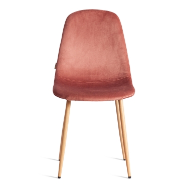 Стул Tetchair BREEZE mod. JSC-58 Велюр/металл , 44 х 53 х 86 см, Coral коралловый HLR44 / натуральный