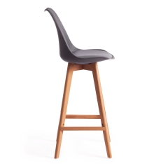 Стул барный Tetchair TULIP BAR mod. C1014H-1 пластик/дерево, 42 х 47,5 х 104 см, Grey серый 92717 / натуральный