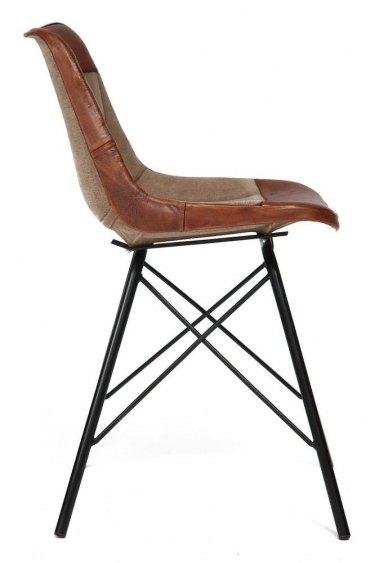 Стул Tetchair Secret De Maison GETS mod. M-14529 металл/кожа буйвола/ткань хлопок, 78х45х51см, коричневый, ткань винтаж