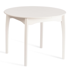 Стол Tetchair DIAMANTE круглый бук, мдф, шпон дуба, 100 х 100+30 х 75 см, Ivory white