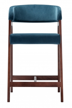 Кресло полубарное R-home Baxter Blue/т.орех