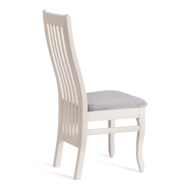 Стул Tetchair DOLCE мягкое сидение бук, 40х46х100см, ivory white, велюр Tenerife Ultimate grey