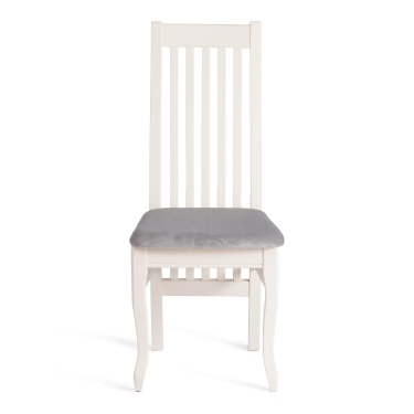 Стул Tetchair DOLCE мягкое сидение бук, 40х46х100см, ivory white, велюр Tenerife Ultimate grey