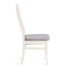 Стул Tetchair DOLCE мягкое сидение бук, 40х46х100см, ivory white, велюр Tenerife Ultimate grey