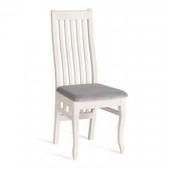 Стул Tetchair DOLCE мягкое сидение бук, 40х46х100см, ivory white, велюр Tenerife Ultimate grey
