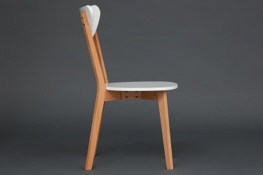 Стул Tetchair MAXI Макси / 1 шт. в упаковке каркас бук, сиденье, спинка - мдф, 86 х 48.5 х 54.5 см, Белый+Натуральный Бук