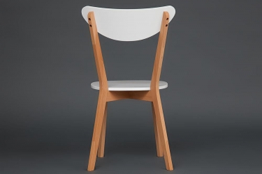 Стул Tetchair MAXI Макси / 1 шт. в упаковке каркас бук, сиденье, спинка - мдф, 86 х 48.5 х 54.5 см, Белый+Натуральный Бук