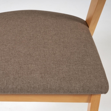 Стул мягкое сидение Tetchair VERSA Верса / 1 шт. в упаковке каркас бук, сиденье ткань, 54,55674см, Натуральный + Коричневый