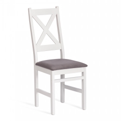 Стул Tetchair CROSSMAN комплект NEW, Многослойный березовый шпон, 41х40х100 см, white/велюр темно-серый