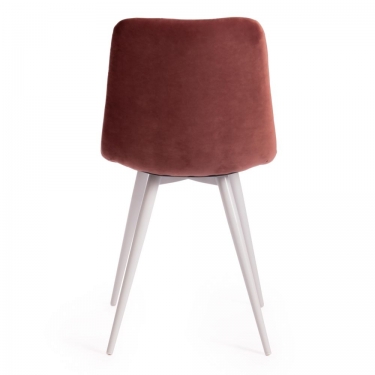 Стул Tetchair CHILLY mod. 7095-1 / 1 шт. в упаковке ткань/металл, 45x53х88 см, высота до сиденья 50 см, коралловый barkhat 15 /белый