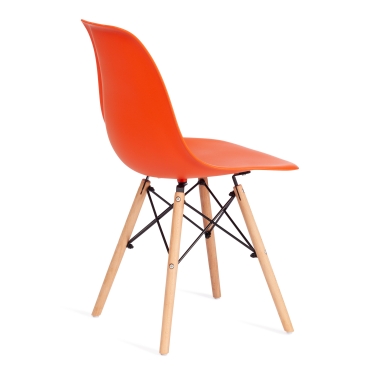 Стул Tetchair CINDY EAMES mod. 001 / 1 шт. в упаковке дерево бук/металл/сиденье пластик, 51x46x82.5см, оранжевый/orange