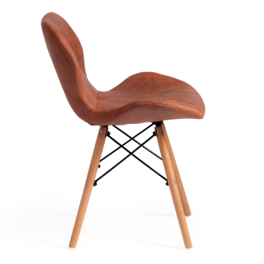 Стул Tetchair STUTTGART mod. 74 / 1 шт. в упаковке экокожа/дерево береза/металл, 50 х 47 х 73 см, античный коричневый RH02-13/натуральный
