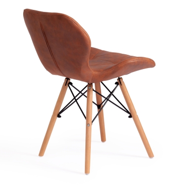 Стул Tetchair STUTTGART mod. 74 / 1 шт. в упаковке экокожа/дерево береза/металл, 50 х 47 х 73 см, античный коричневый RH02-13/натуральный