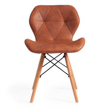 Стул Tetchair STUTTGART mod. 74 / 1 шт. в упаковке экокожа/дерево береза/металл, 50 х 47 х 73 см, античный коричневый RH02-13/натуральный