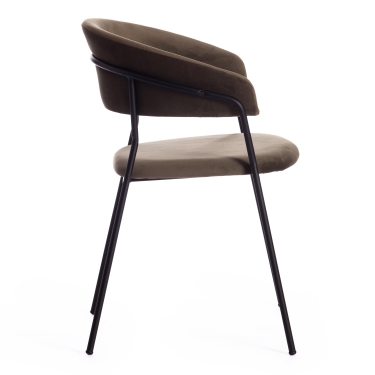 Кресло Tetchair TURIN mod. 0129571 / 1 шт. в упаковке металл/вельвет, 56х50х78 см, хаки S108 85 DARK TAN/черный