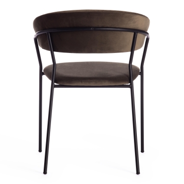 Кресло Tetchair TURIN mod. 0129571 / 1 шт. в упаковке металл/вельвет, 56х50х78 см, хаки S108 85 DARK TAN/черный