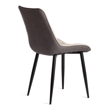 Стул Tetchair ALTUS mod. 2334 / 1 шт. в упаковке ткань/экокожа/металл, 53x61x88 см, бежевый/темно-серый/черные ножки