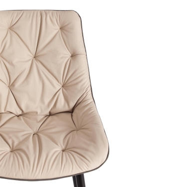 Стул Tetchair ALTUS mod. 2334 / 1 шт. в упаковке ткань/экокожа/металл, 53x61x88 см, бежевый/темно-серый/черные ножки