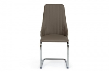 Стул Tetchair FRATELLI mod.8415 / 1 шт. в упаковке металл/экокожа/хром, 44х62х97х47см, пепельно-коричневый окантовка слон. кость