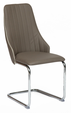 Стул Tetchair FRATELLI mod.8415 / 1 шт. в упаковке металл/экокожа/хром, 44х62х97х47см, пепельно-коричневый окантовка слон. кость