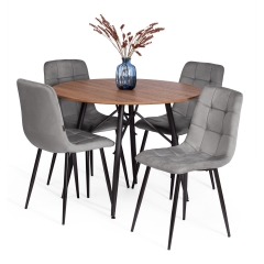 Стул Tetchair CHILLY mod. JSC-220 Велюр/металл , 44,5х52,5х88 см, Dark grey темно-серый HLR24 / черный