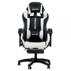 Кресло KINGQUEEN 1206 KINGQUEEN цвет черный/белый с массажем 1206-black-white-mass