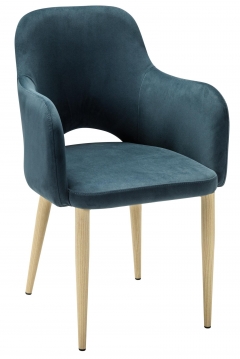 Кресло R-home Ledger К Diag blue/нат.дуб
