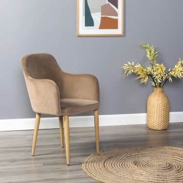 Кресло R-home Ledger К Diag beige/нат.дуб