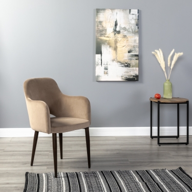 Кресло R-home Ledger К Diag beige/т. орех