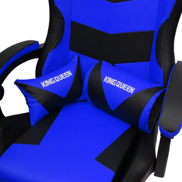 Кресло KINGQUEEN 1209 KINGQUEEN, цвет черный/синий с подсветкой, 1209-black-blue-mass-led