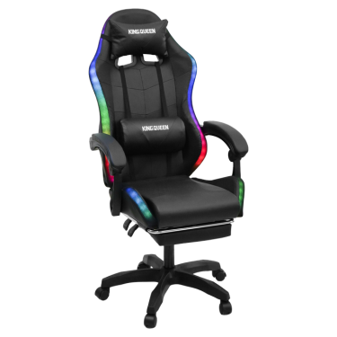 Кресло KINGQUEEN 1209 KINGQUEEN, цвет черный с подсветкой, 1209-black-mass-led