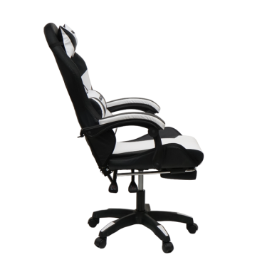 Кресло KINGQUEEN 1209 KINGQUEEN, цвет черный/белый с подсветкой, 1209-black-white-mass-led